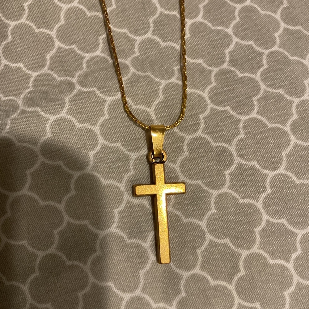Alex And Ani Cross Necklace Adjustable Length Gold